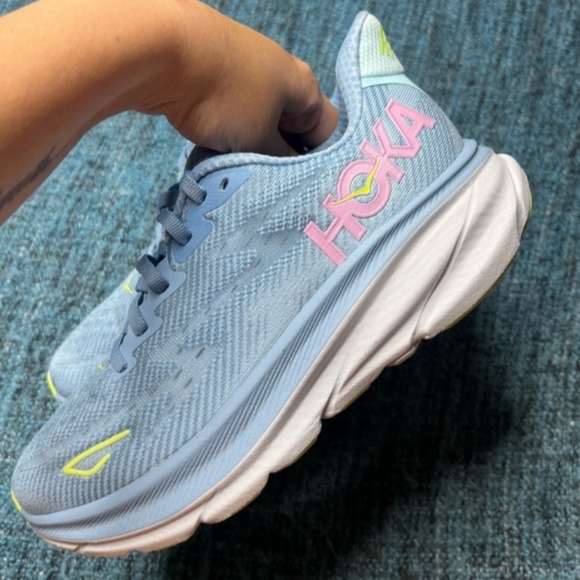 Hoka One One Clifton 9 Athletic Shoes Size 7.5B Sky Blue - Picture 15 of 17